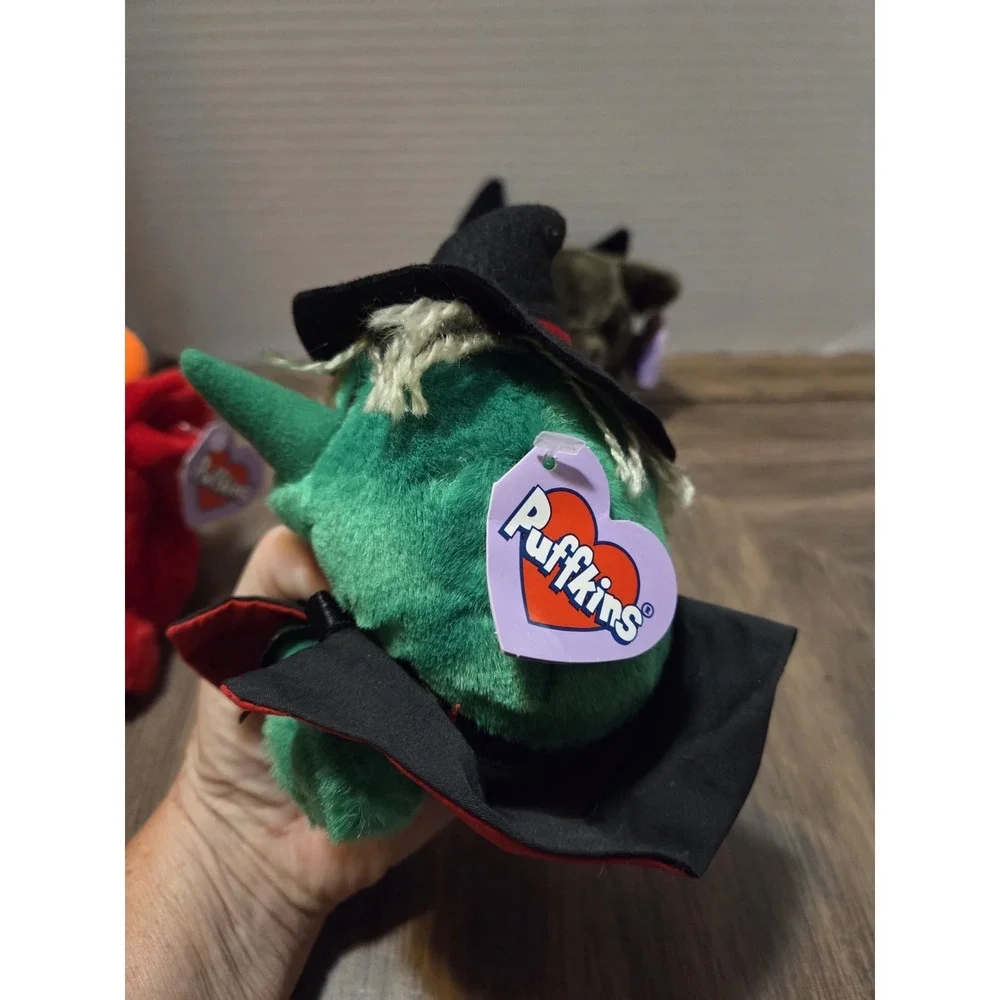 Puffkins Vintage 1994 Halloween Plush Set Of 3 Bat Witch Devil